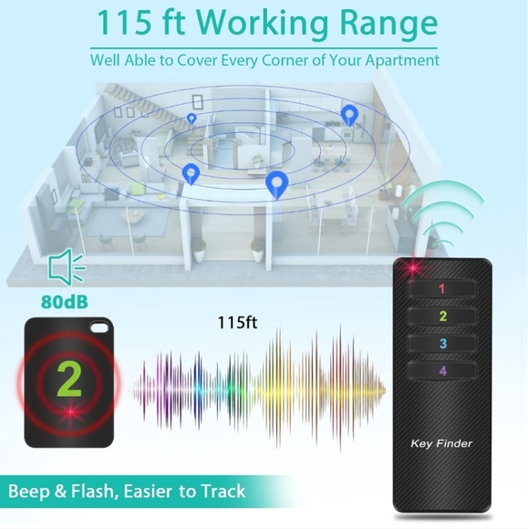 Carbon Fiber Key Finder Set 4 finders black - Picture 3 of 10